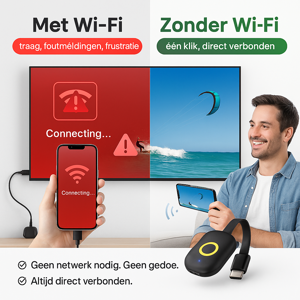 StreamCast™ – Draadloze HDMI-adapter voor telefoon, tablet & laptop
