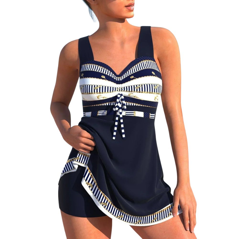 LOREDANA | NAUTICAL-STYLE ONE-PIECE SWIMSUIT