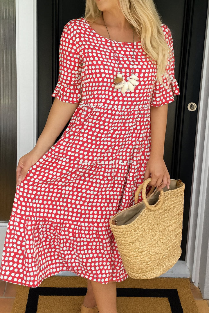 Bryony midi dress in red