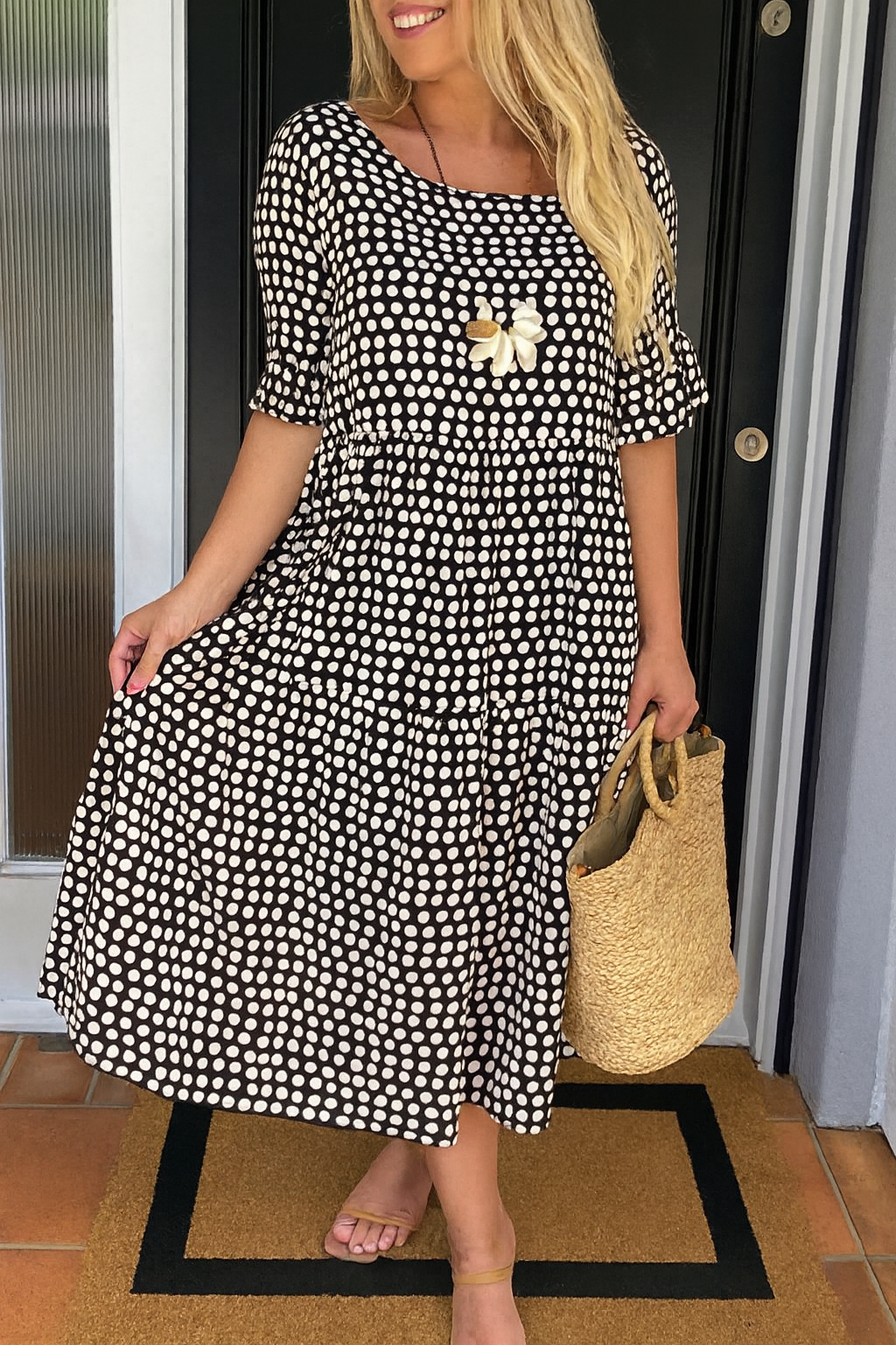 Bryony midi dress in black