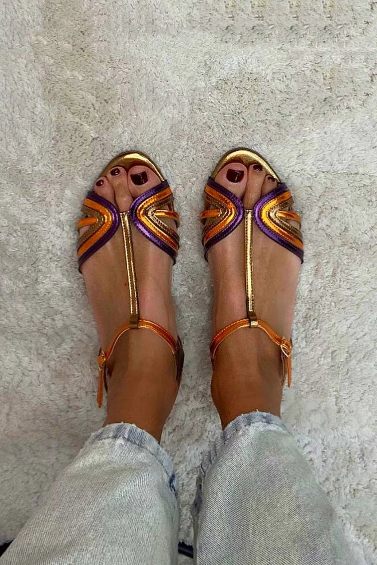 Viviana Mediterranean colour-block sandals