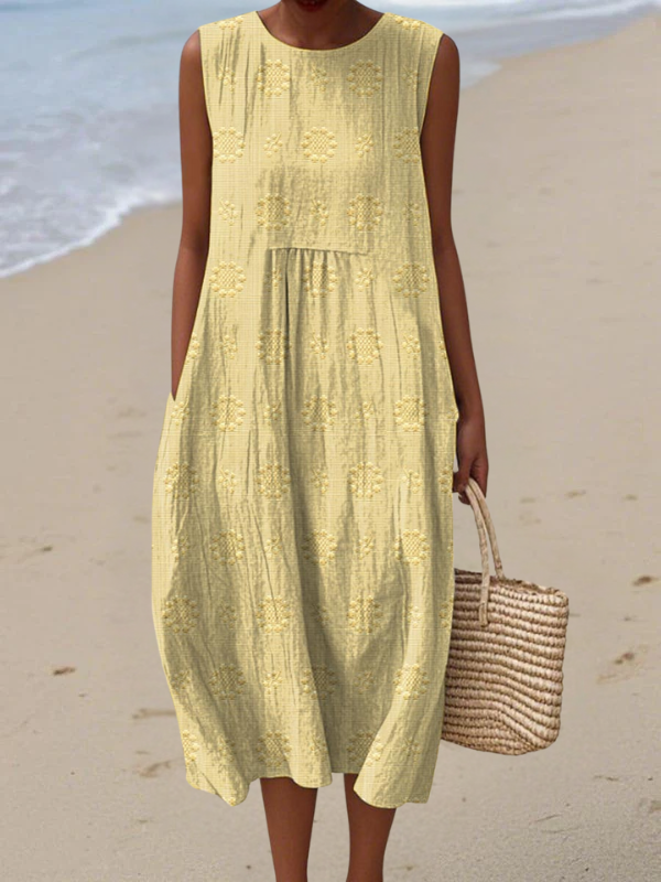 Marisol Midi Dress in yellow