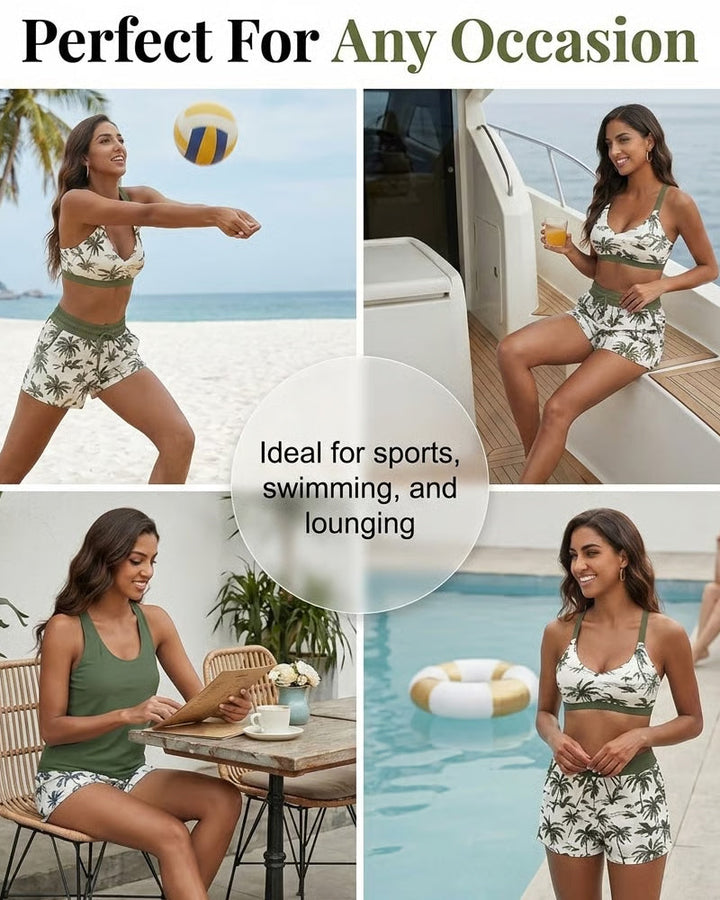 Ellaire | Three-Piece Tankini Bikini & Cover-Up Set