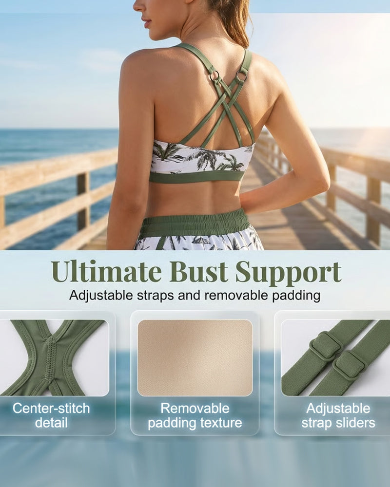 Ellaire | Three-Piece Tankini Bikini & Cover-Up Set