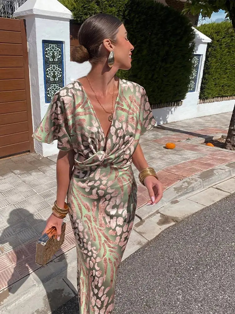 Marigold copper midi dress