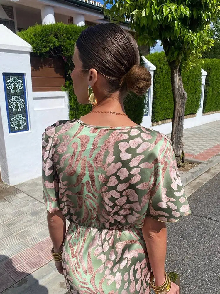 Marigold copper midi dress