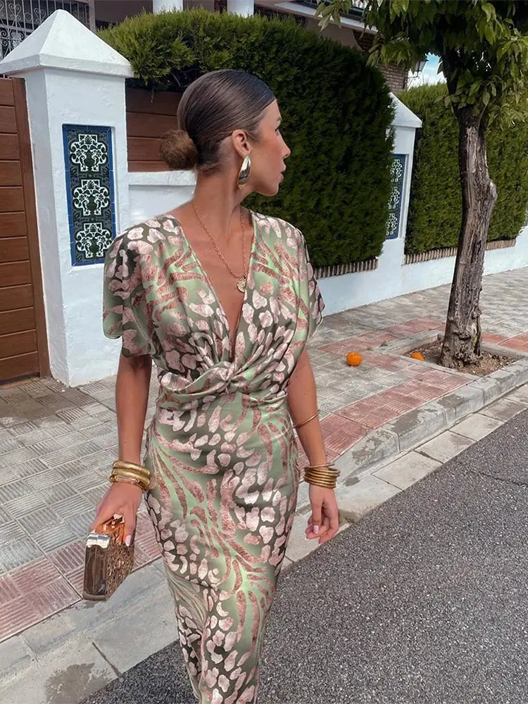 Marigold copper midi dress