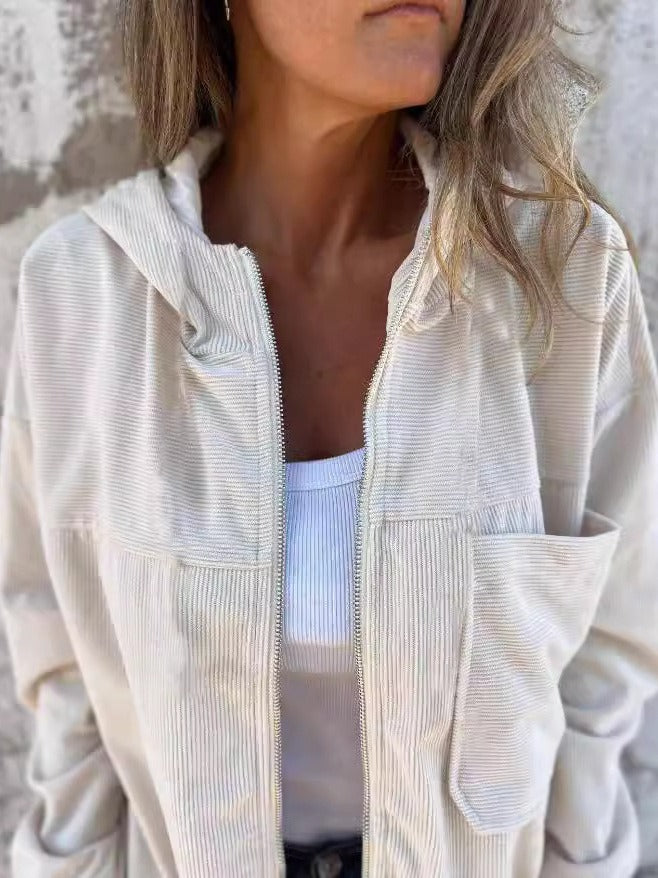 Hattie corduroy jacket in white