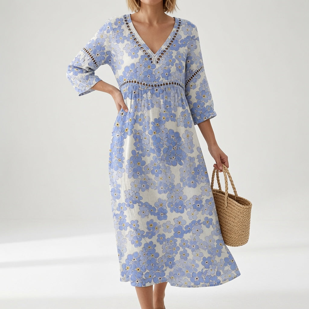 White & Blue Floral