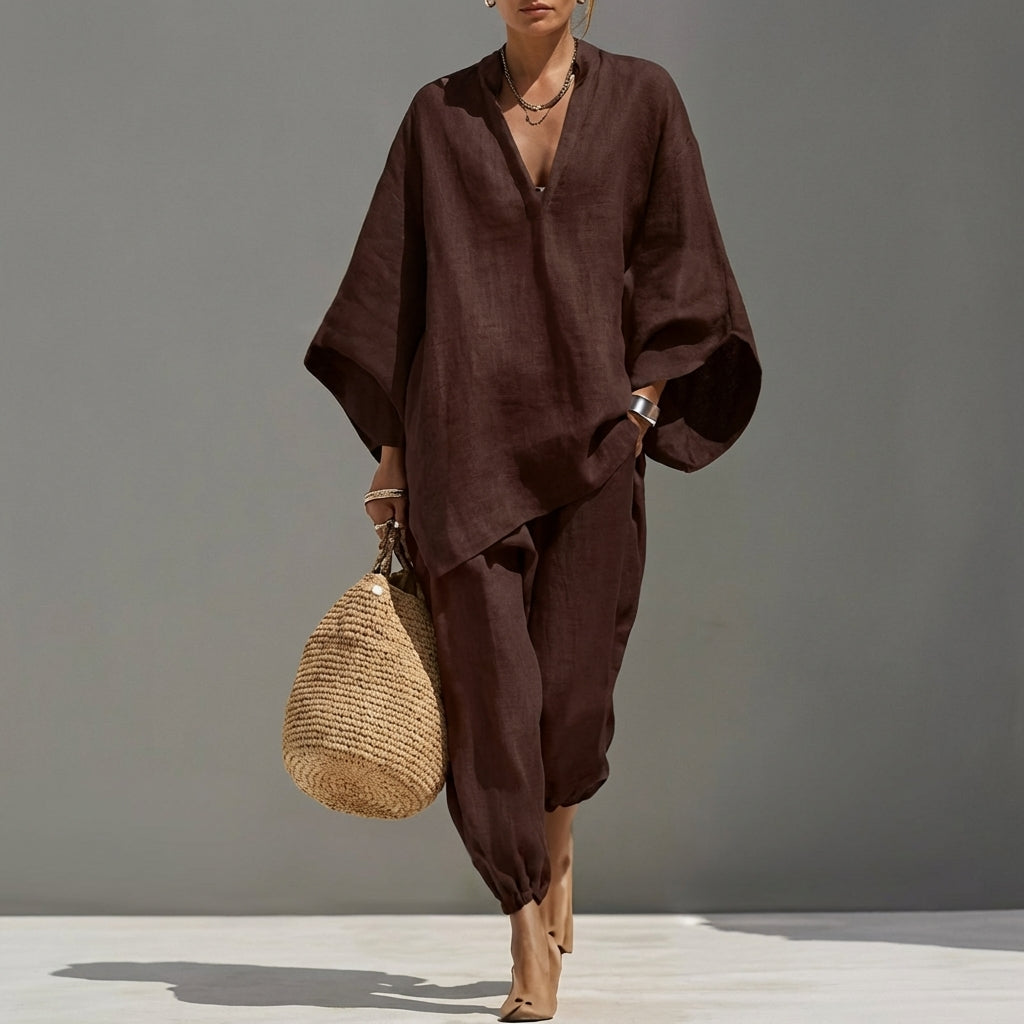 Marina | Two-Piece Casual Set with V-Neck for Women