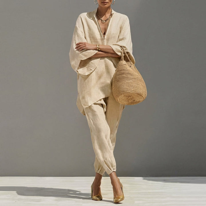 Marina | Two-Piece Casual Set with V-Neck for Women