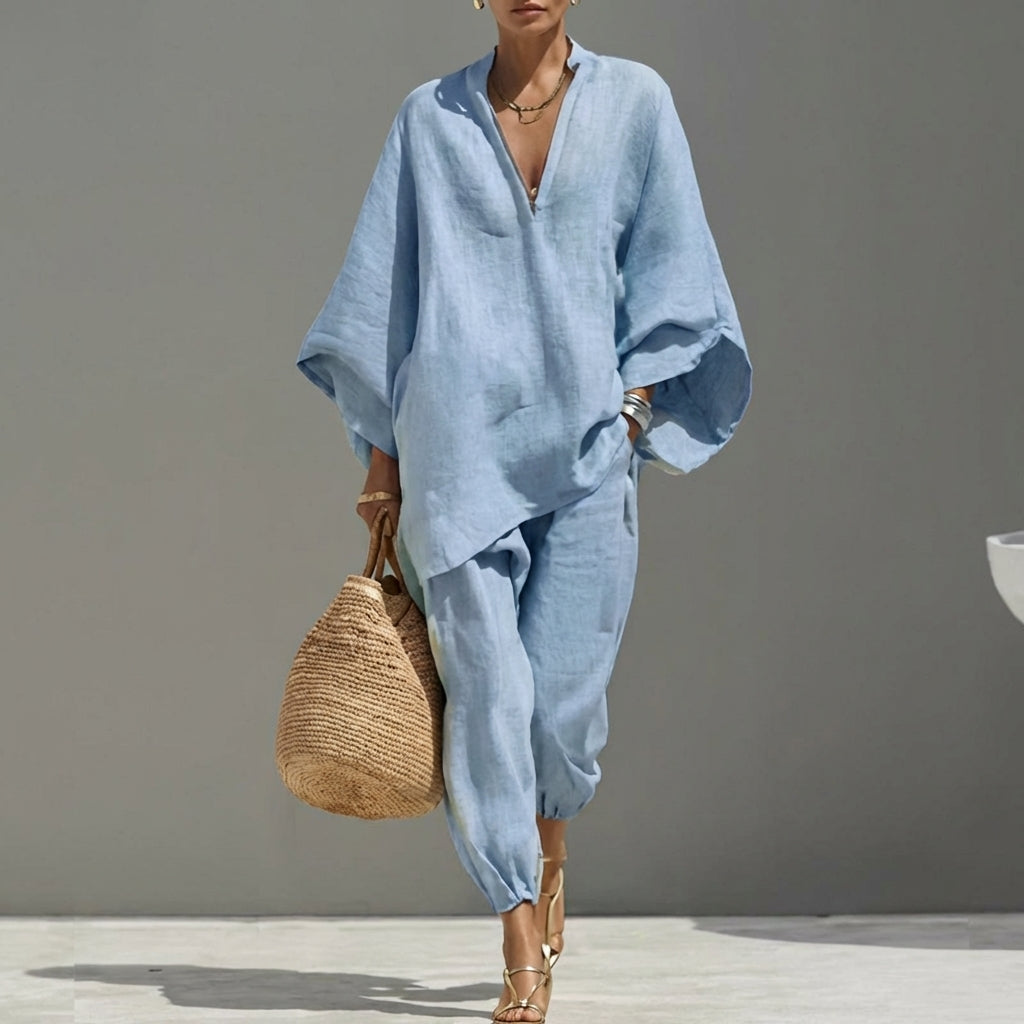 Marina | Two-Piece Casual Set with V-Neck for Women