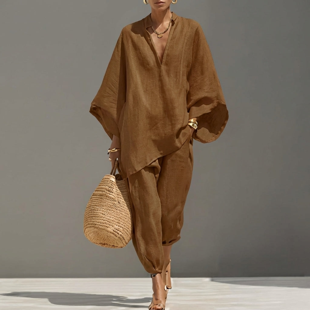 Marina | Two-Piece Casual Set with V-Neck for Women