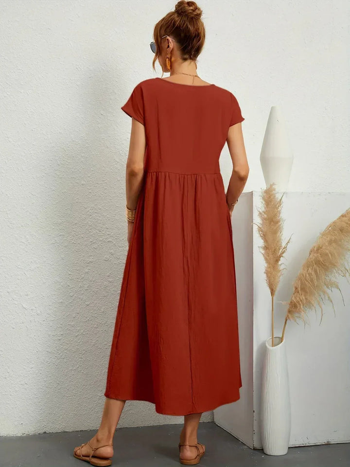 Gabriela™ | Flowing Midi Dress with Timeless Elegance