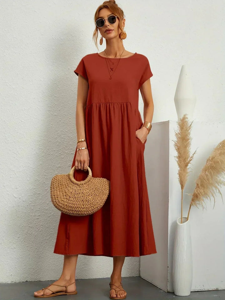 Gabriela™ | Flowing Midi Dress with Timeless Elegance