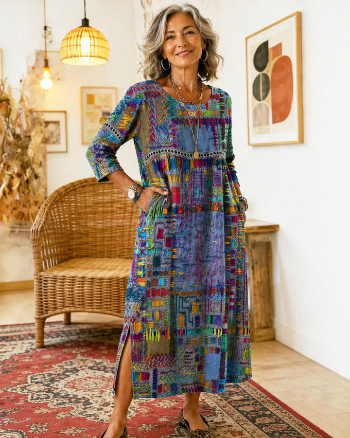 Manuela | Artistic Patchwork Dress