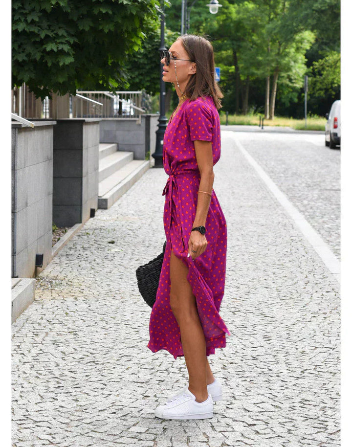 Julia™ | Elegant V-Neck Dress with a Flattering Fit