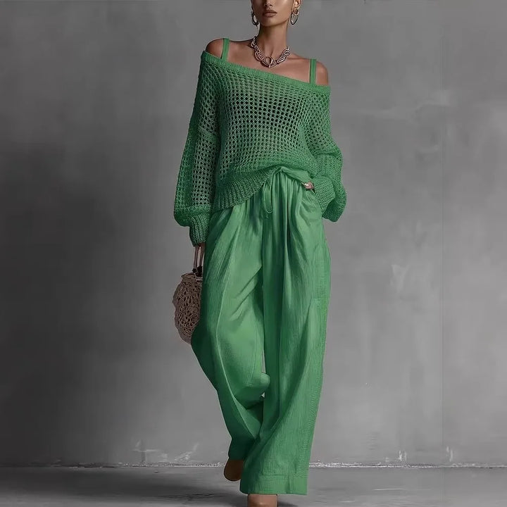 Celia | Off-Shoulder Knit Two-Piece Set