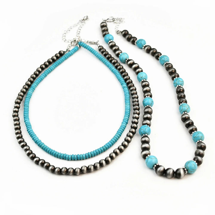 Elowen | 3-Piece Layered Turquoise Necklace Set