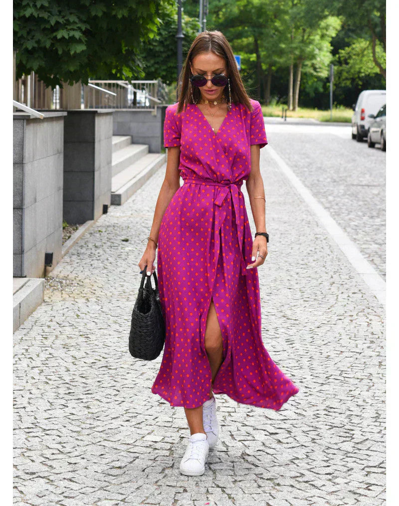 Julia™ | Elegant V-Neck Dress with a Flattering Fit