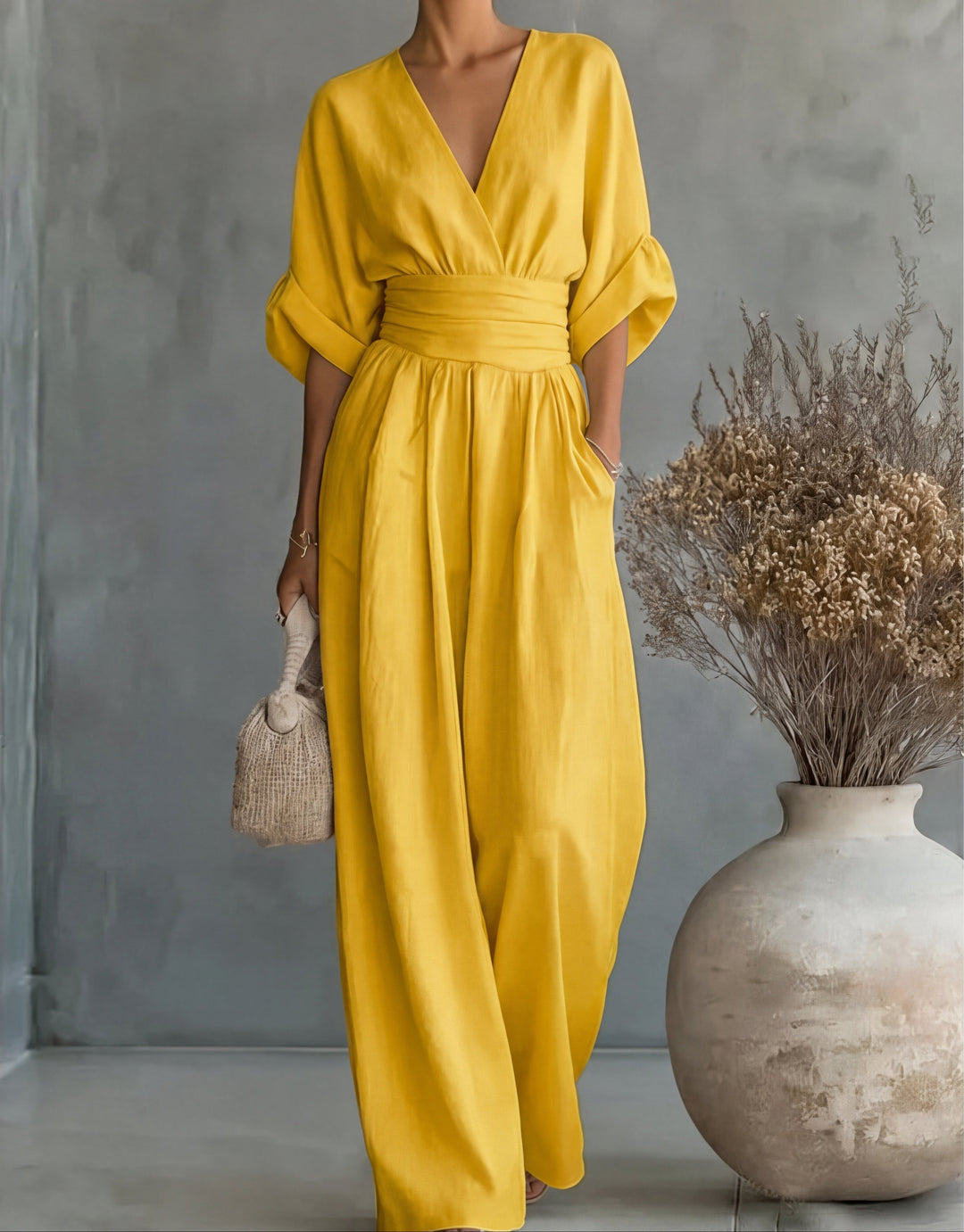 Daniela | Elegant Wide-Leg V-Neck Jumpsuit