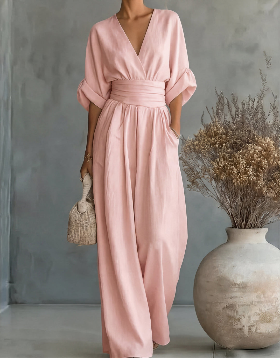 Daniela | Elegant Wide-Leg V-Neck Jumpsuit