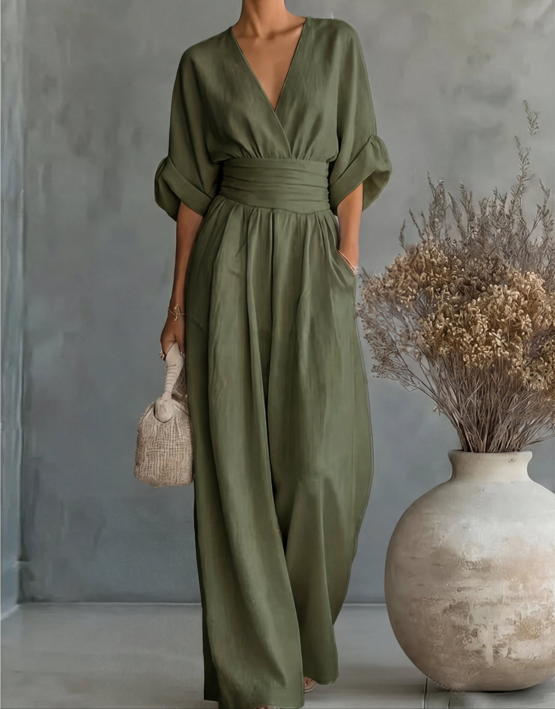 Daniela | Elegant Wide-Leg V-Neck Jumpsuit