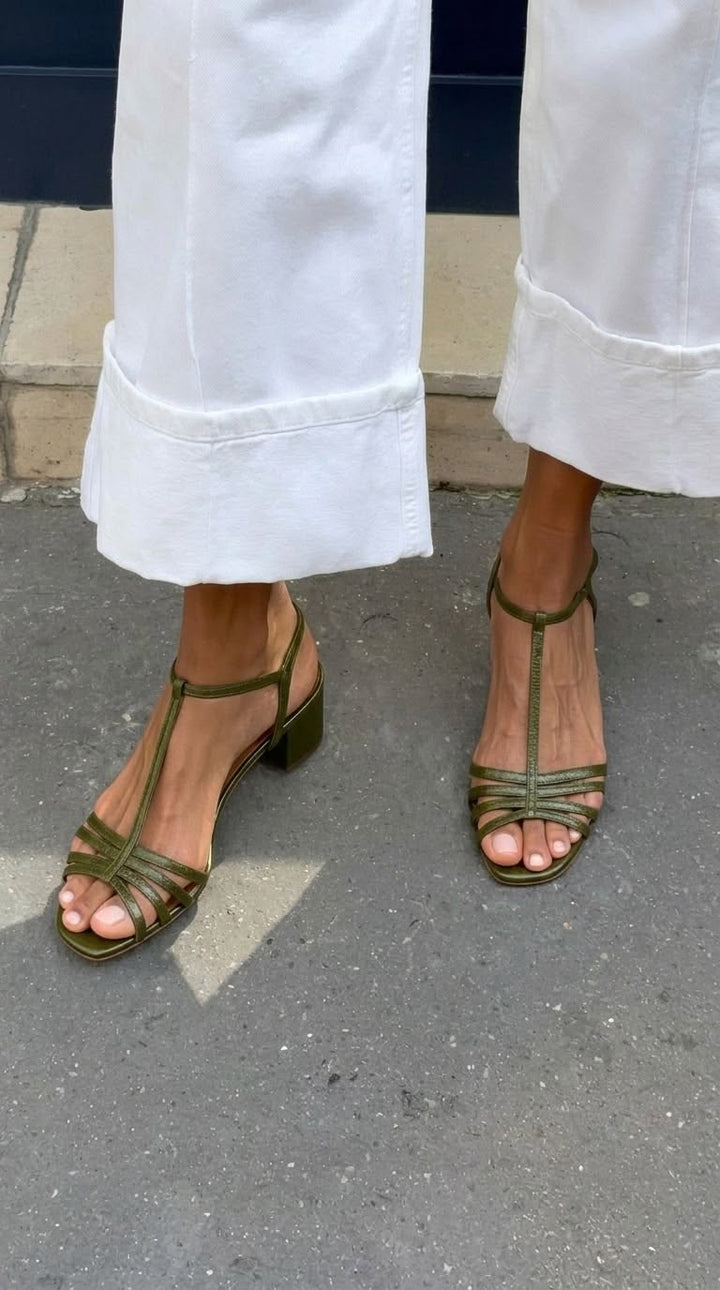 Allegra sandals in Olive Green