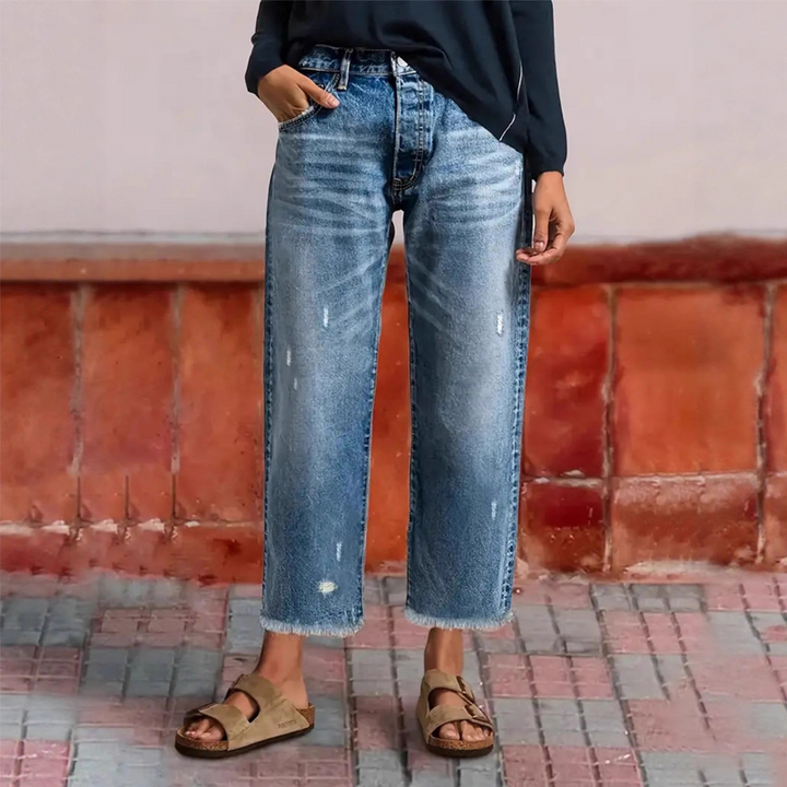 Emily | Retro cropped straight-leg jeans