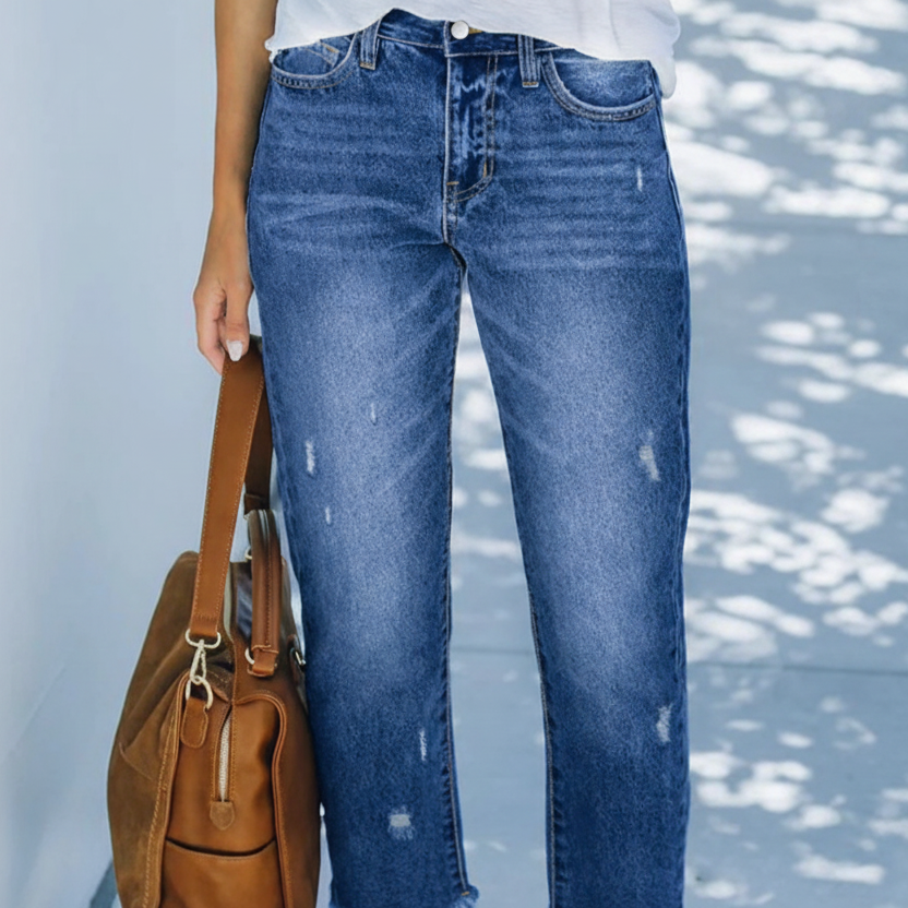 Emily | Retro cropped straight-leg jeans