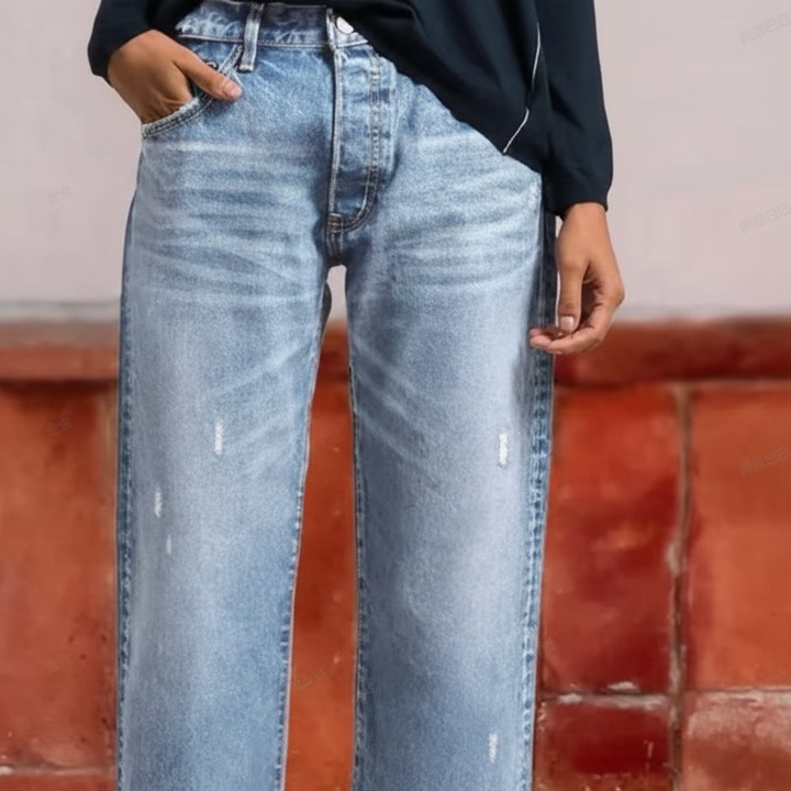 Emily | Retro cropped straight-leg jeans