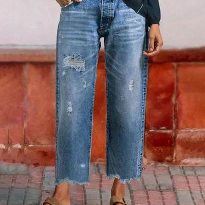 Emily | Retro cropped straight-leg jeans