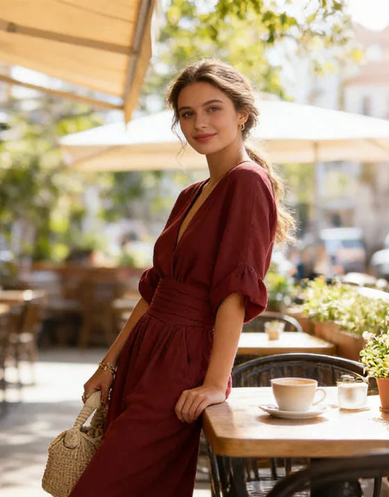 Daniela | Elegant Wide-Leg V-Neck Jumpsuit